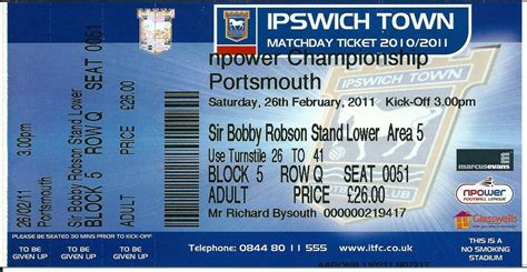 ipswich town home match tickets